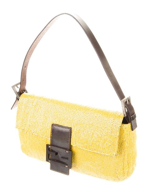 fendi yellow beaded baguette|street style Fendi baguette.